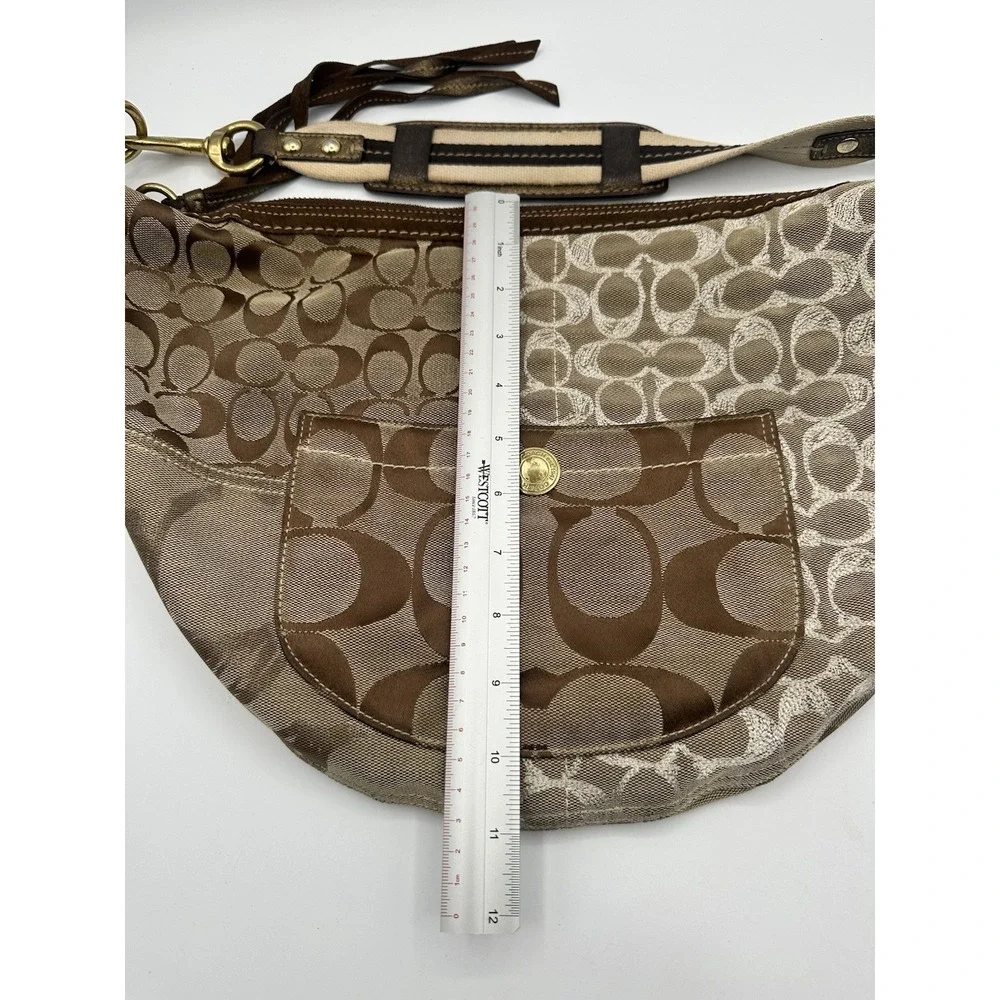 Vintage Coach Signature Patchwork Hobo Bag 10233 Y2K (2006) Gold, Beige, Brown